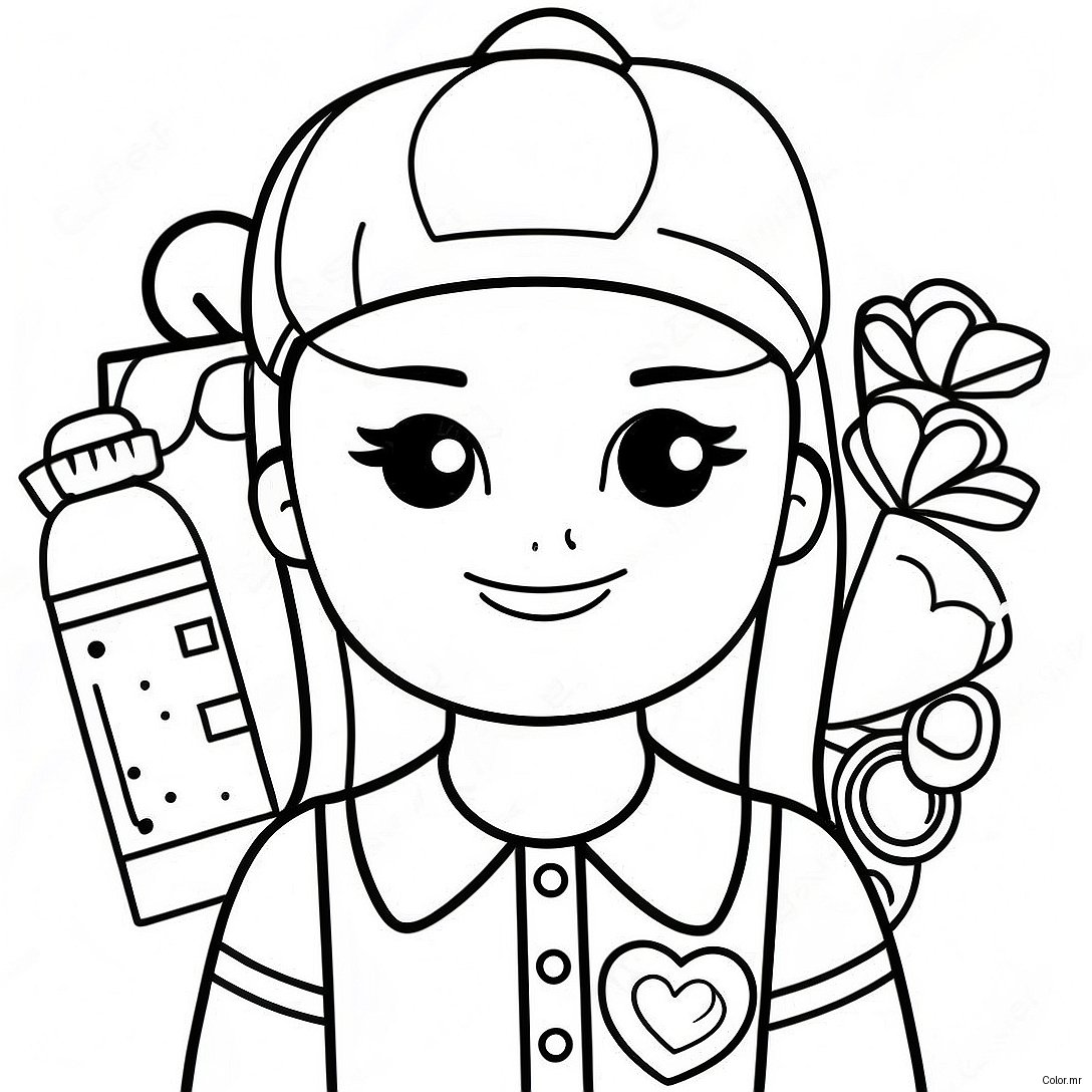 Cute Roblox Preppy Girl With Accessories Coloring Page 49295 40943
