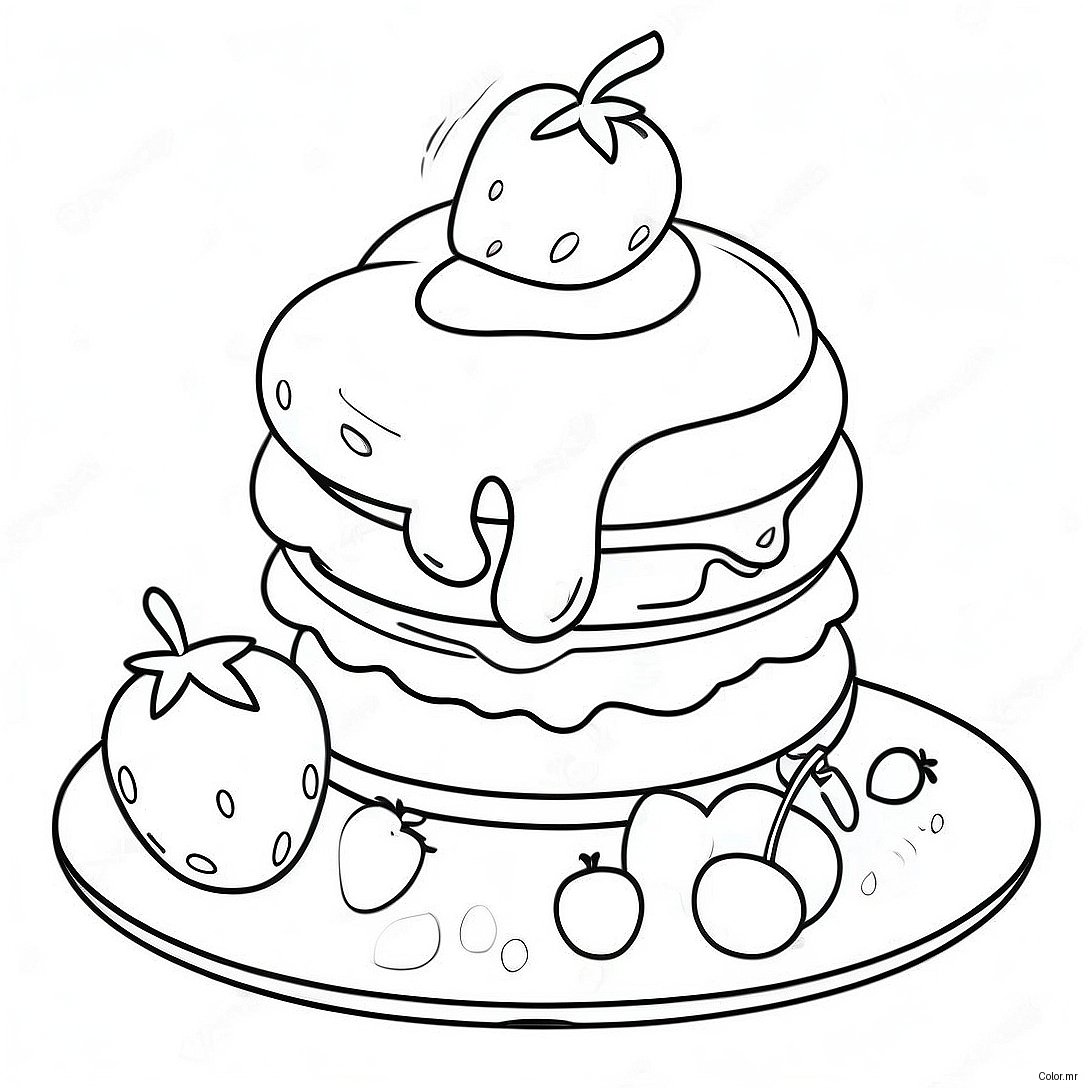 Delicious Strawberry Shortcake With Cherry Jam Coloring Page 38217 31785