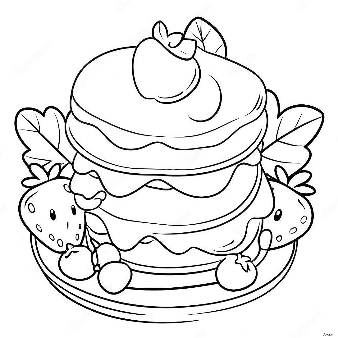 Delicious Strawberry Shortcake With Cherry Jam Coloring Page 38217 31786