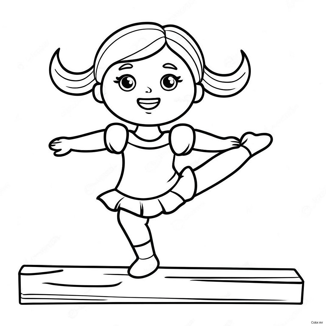 Elegant Gymnastics American Girl Doll Balancing On A Beam Coloring Page 43193 35953