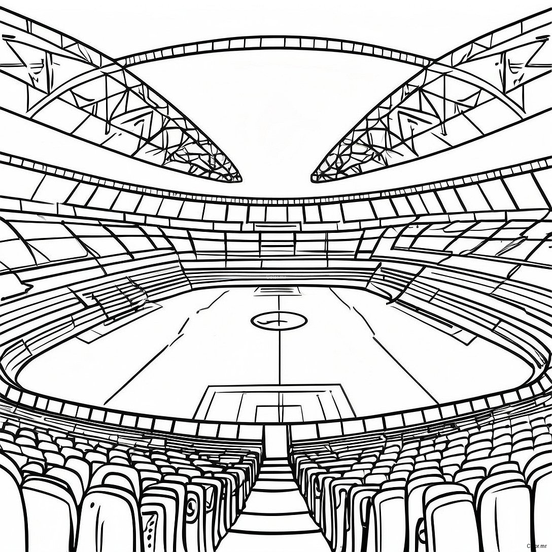Exciting Football Stadium Under The Lights Coloring Page 48065 39974