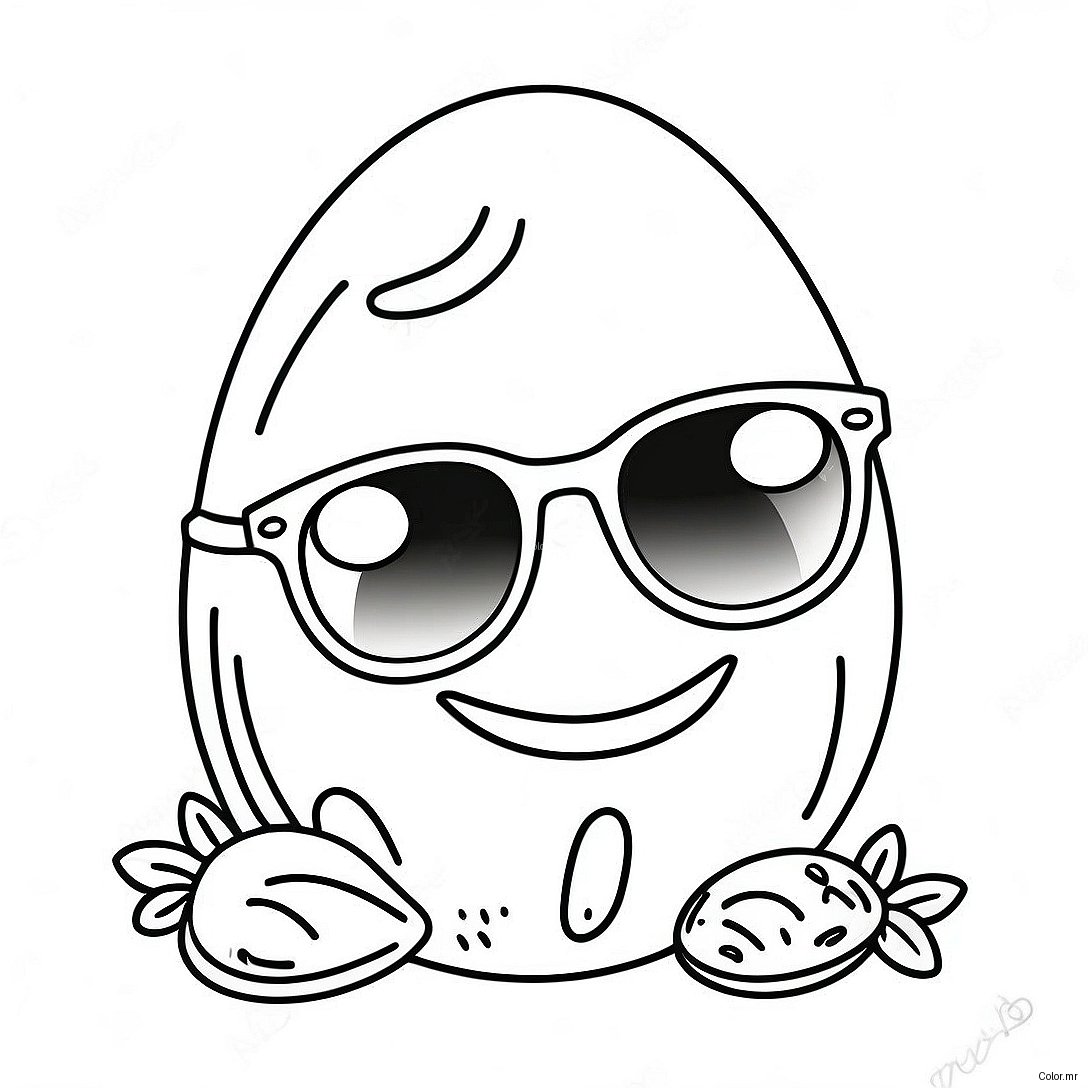 Funny Potato With Sunglasses Coloring Page 32310 16748