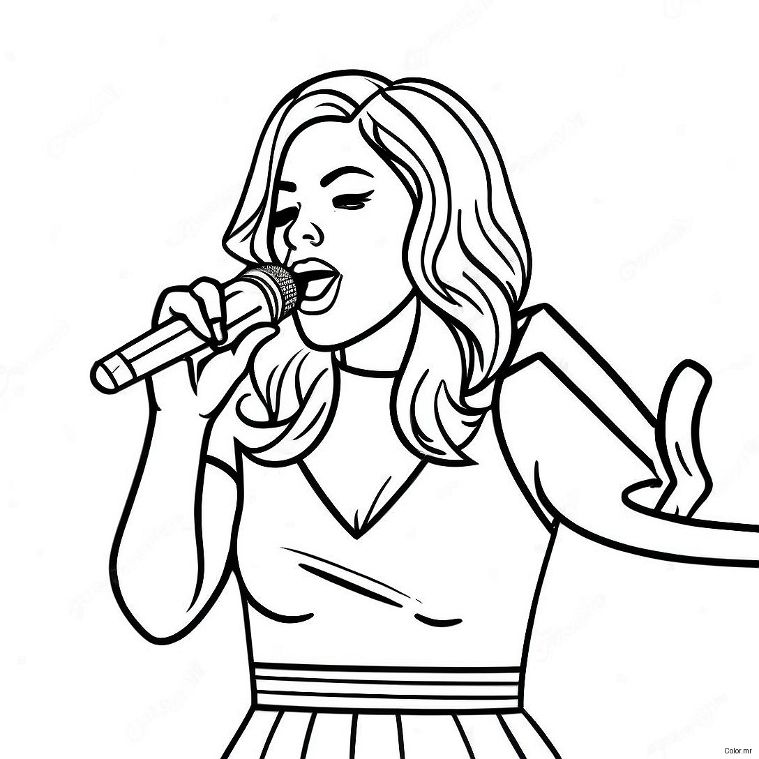 Karol G Performing On Stage Coloring Page 2949 2390