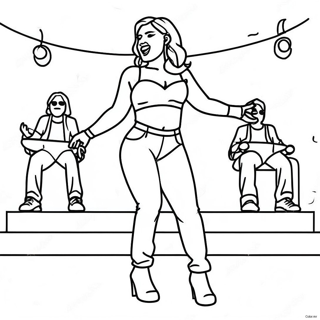 Karol G Performing On Stage Coloring Page 2949 2391