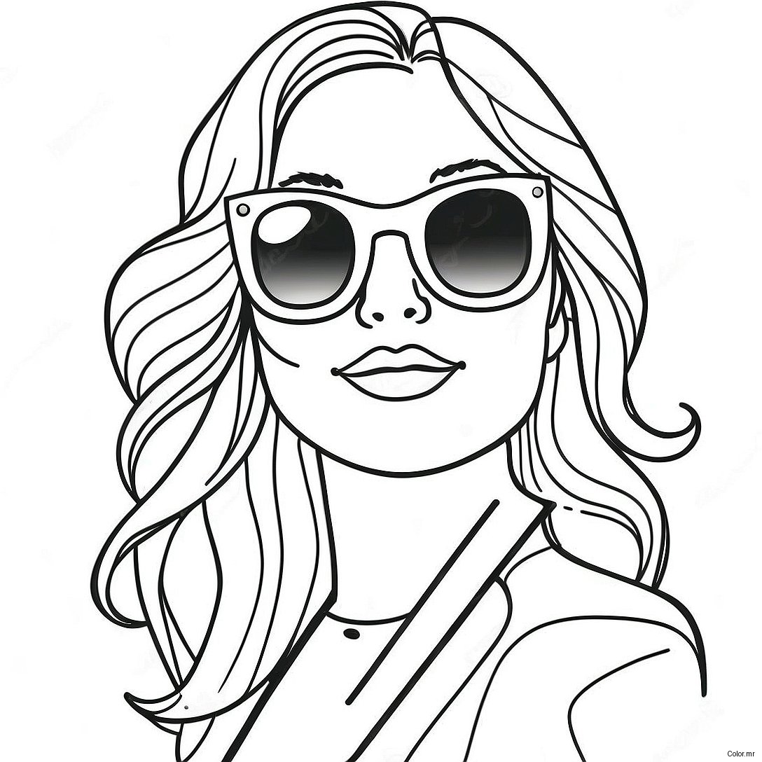 Stylish Tumblr Girl With Sunglasses Coloring Page 28887 26126