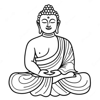 Kolorowanka Z Pokojowym Budda Medytujacym 11238-9213