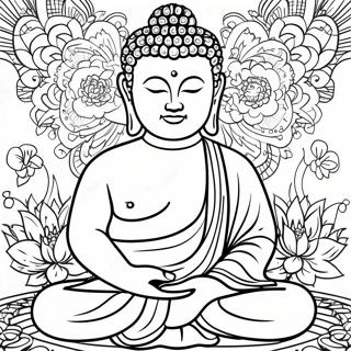 Kolorowanka Z Pokojowym Budda Medytujacym 11238-9216