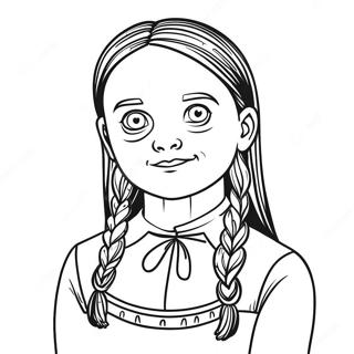 Kolorowanka Z Straszliwa Wednesday Addams 11448-9381