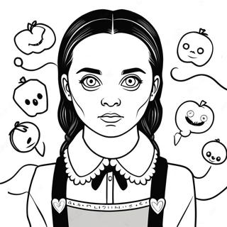 Kolorowanka Z Straszliwa Wednesday Addams 11448-9382