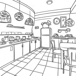 Kolorowanka Z Scena W Restauracyjnej Kuchni 11597-9499