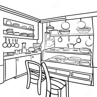 Kolorowanka Z Scena W Restauracyjnej Kuchni 11597-9500