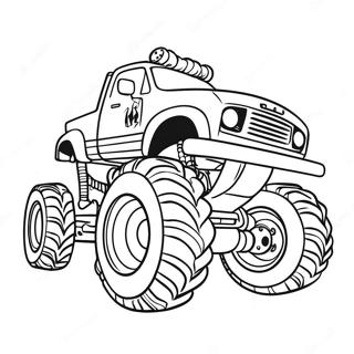 Kolorowanka Z Spidermanem Prowadzacym Ogromny Monster Truck 11628-9527