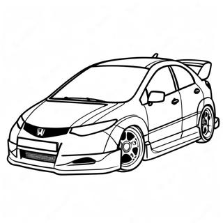 Sportowa Kolorowanka Z Honda Civic W Wyscigu 15922-13449