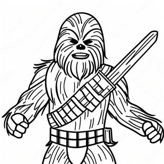 Kolorowanka Z Chewbacca W Pozie Bojowej 19189-16044