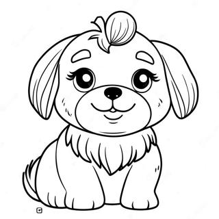 Uroczy Shih Tzu Bawiacy Sie Kolorowanka 19319-16145