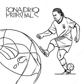 Ronaldinho Dribbling A Soccer Ball Kolorowanka 19769-18465