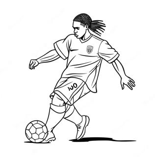 Ronaldinho Dribbling A Soccer Ball Kolorowanka 19769-18466