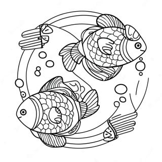 Kolorowanka Znaku Zodiaku Ryb 22723-20923