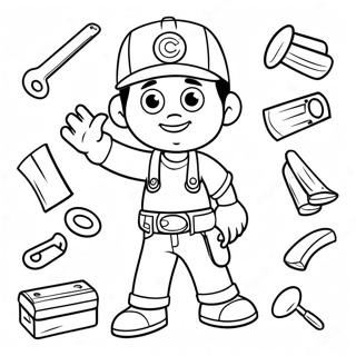 Kolorowanka Z Handy Manny Z Narzedziami 22804-20981