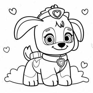 Paw Patrol Walentynki Kolorowanki