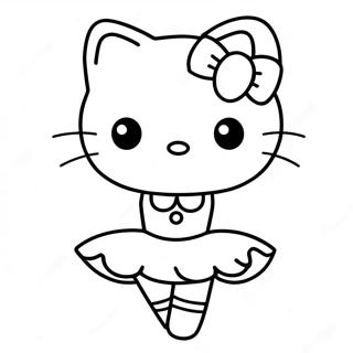 Obrys Baleriny Hello Kitty Kolorowanki