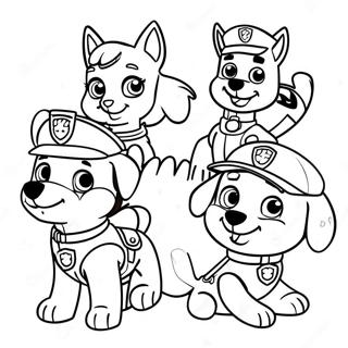 Kolorowanka Uroczych Postaci Paw Patrol Na Swieto Dziekczynienia 23554-21583