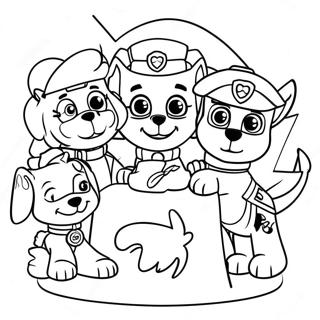 Kolorowanka Uroczych Postaci Paw Patrol Na Swieto Dziekczynienia 23554-21584