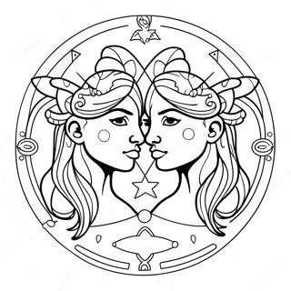 Kolorowanka Znaku Zodiaku Bliznieta 24053-22152