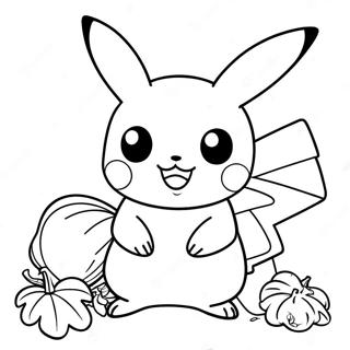 Pikachu Z Indyczkiem Na Swieto Dziekczynienia Kolorowanka 24455-22465