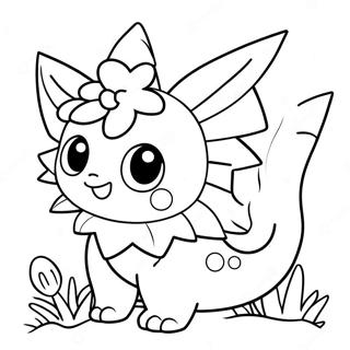 Uroczy Vaporeon Z Kwiatami Kolorowanka 26443-24214