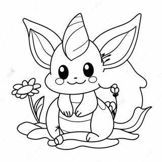 Uroczy Vaporeon Z Kwiatami Kolorowanka 26443-24216