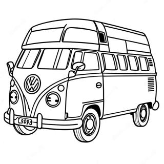 Kolorowanka Retro Volkswagen Bus Z Lat 60 27123-24760