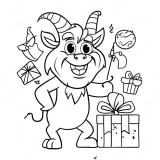 Zabawny Krampus Z Prezentami Kolorowanka 27744-25239