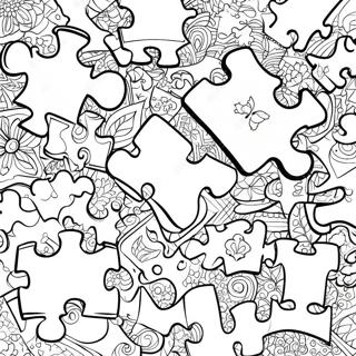 Kolorowanka Z Kolorowymi Kawalkami Puzzli O Autyzmie 2788-2272