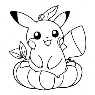 Kolorowanka Uroczy Pikachu W Dyni 29267-26429