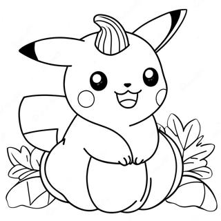 Kolorowanka Uroczy Pikachu W Dyni 29267-26432