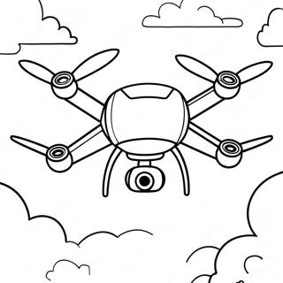 Kolorowanka Z Latajacym Dronem Na Niebie 29728-26790