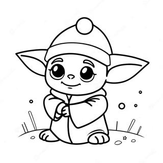 Uroczy Baby Yoda W Czapce Mikolaja Kolorowanka 30139-27112