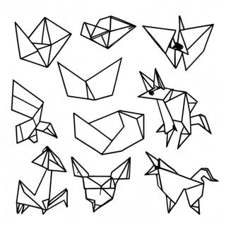 Kolorowanka Kolorowych Zwierzat Origami 30259-27207