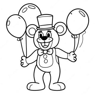 Kolorowanka Z Toy Freddy Z Kolorowymi Balonami 31249-27995