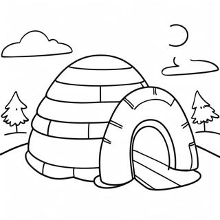 Kolorowanka Przytulnego Igloo W Snieznym Krajobrazie 32642-16994