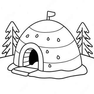 Kolorowanka Przytulnego Igloo W Snieznym Krajobrazie 32642-16995