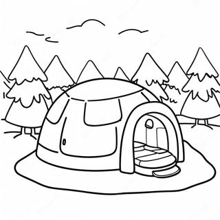 Kolorowanka Przytulnego Igloo W Snieznym Krajobrazie 32642-16996