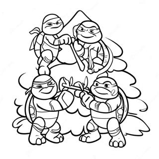 Swiateczne Ninja Turtles Dekorujace Choinke Na Kolorowance 33622-17776