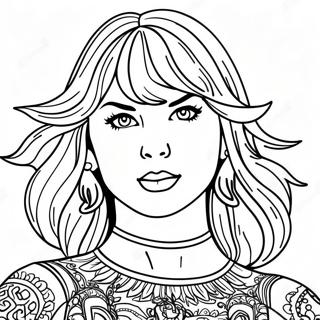 Kolorowanka Z Taylor Swift W Stylu Reputation 3509-2850