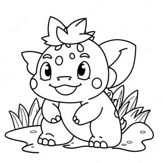 Uroczy Ivysaur W Ogrodzie Kolorowanka 35834-29802