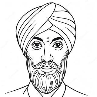 Kolorowanka Kolorowego Turbanu Sikh 36495-30425