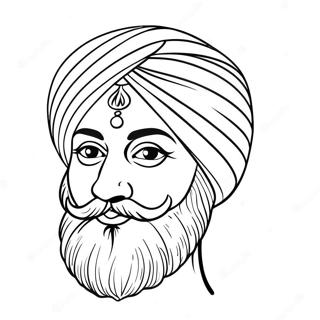 Kolorowanka Kolorowego Turbanu Sikh 36495-30426