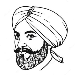 Kolorowanka Kolorowego Turbanu Sikh 36495-30427