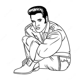 Elvis W Niebieskich Zamszowych Butach Kolorowanka 4011-3245